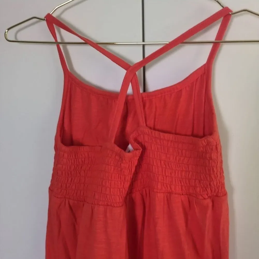 Gap Kids Girls Floral Smocked Sundress Large Orange Boho Cottagecore Summer